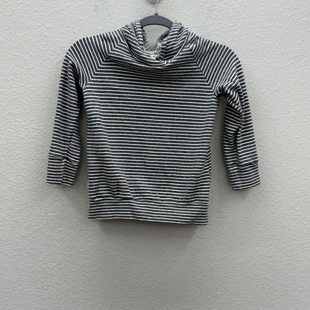 Childhoods Trademark Gray White Stripe Pullover Hoodie Sweatshirt Kids size 8/9
